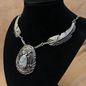 White Buffalo Dove Wing Necklace