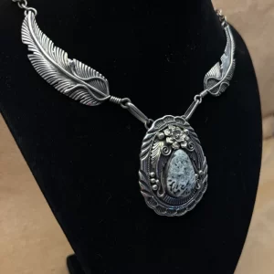White Buffalo Dove Wing Necklace