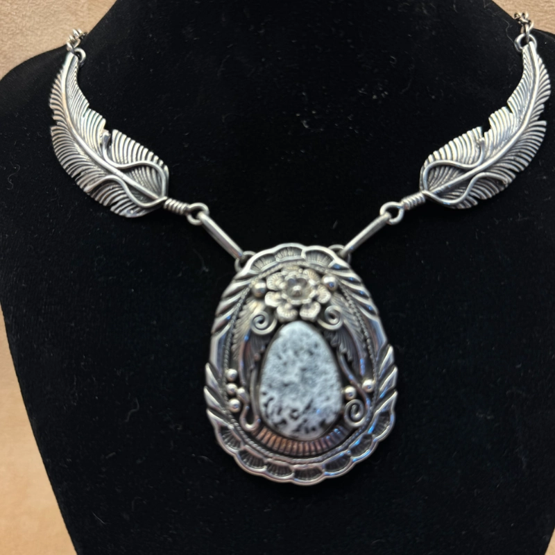 White Buffalo Dove Wing Necklace